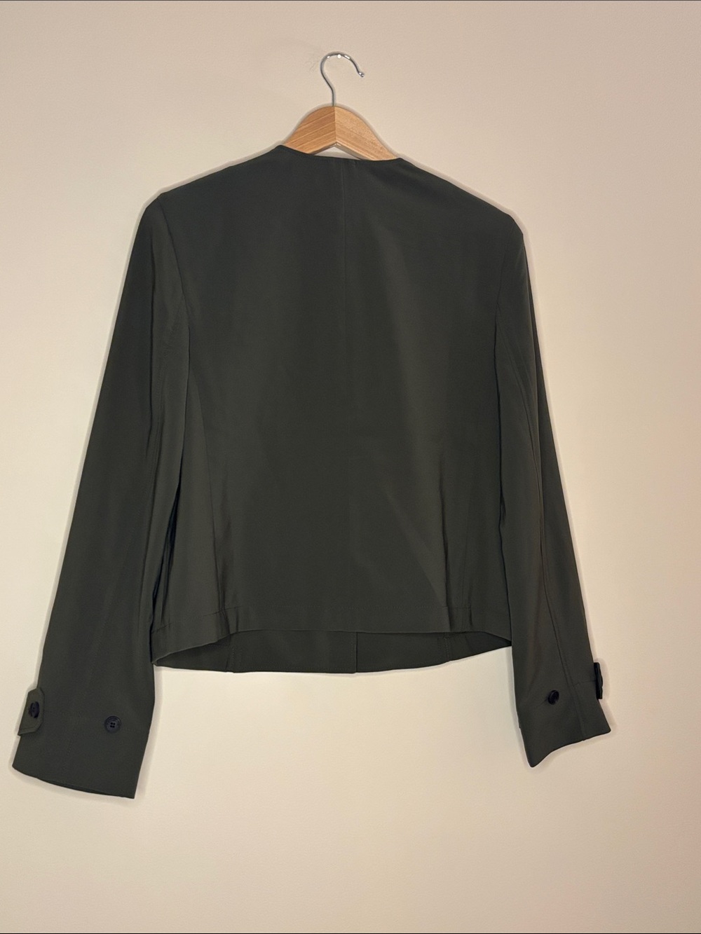 MM Lafleur Dark Olive Button-Front Blazer - Picture 3 of 4